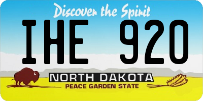 ND license plate IHE920