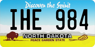 ND license plate IHE984
