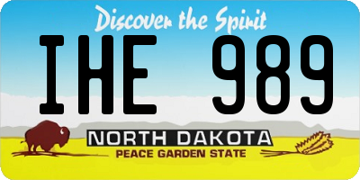 ND license plate IHE989