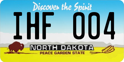 ND license plate IHF004