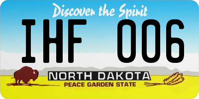 ND license plate IHF006