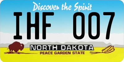 ND license plate IHF007