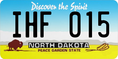 ND license plate IHF015