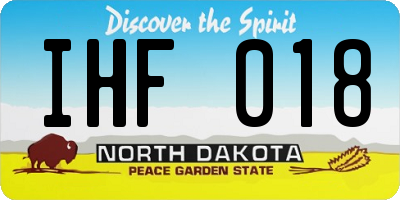 ND license plate IHF018