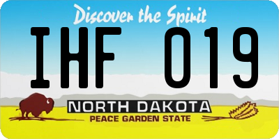 ND license plate IHF019