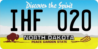 ND license plate IHF020