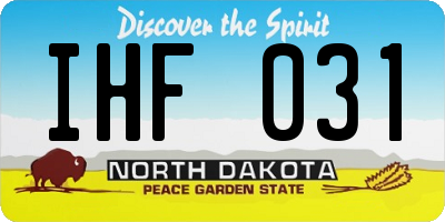 ND license plate IHF031