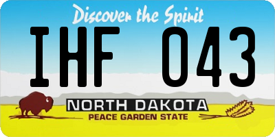 ND license plate IHF043