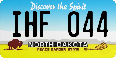 ND license plate IHF044