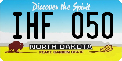 ND license plate IHF050