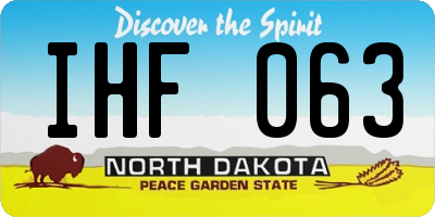 ND license plate IHF063