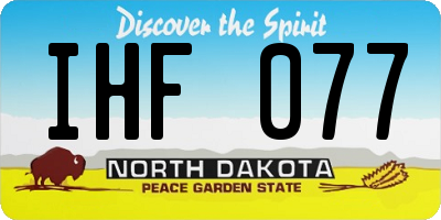 ND license plate IHF077
