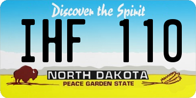 ND license plate IHF110
