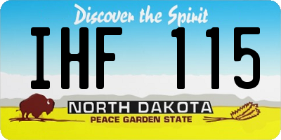 ND license plate IHF115