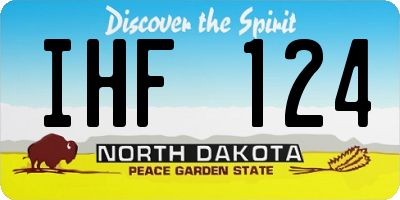 ND license plate IHF124