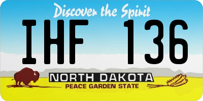 ND license plate IHF136