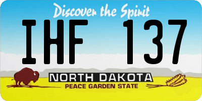 ND license plate IHF137