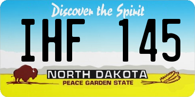 ND license plate IHF145
