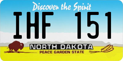 ND license plate IHF151