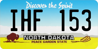 ND license plate IHF153
