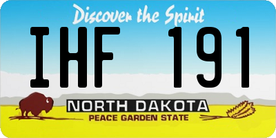 ND license plate IHF191