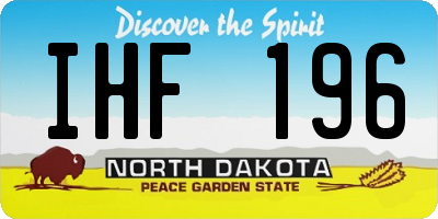ND license plate IHF196