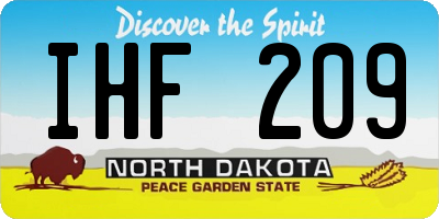 ND license plate IHF209