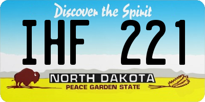 ND license plate IHF221