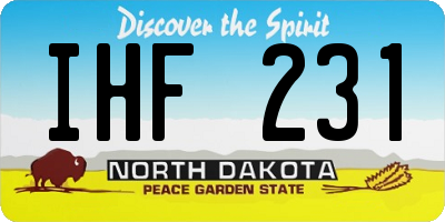 ND license plate IHF231