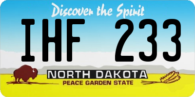 ND license plate IHF233