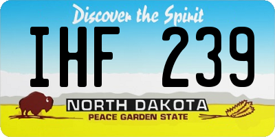 ND license plate IHF239