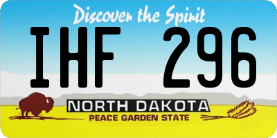 ND license plate IHF296
