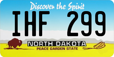 ND license plate IHF299