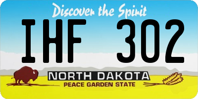 ND license plate IHF302