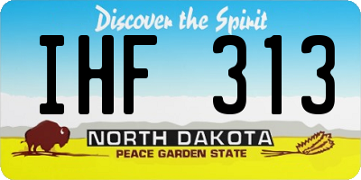 ND license plate IHF313