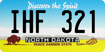 ND license plate IHF321