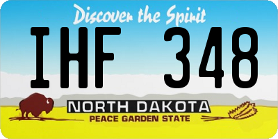 ND license plate IHF348