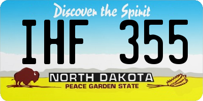 ND license plate IHF355
