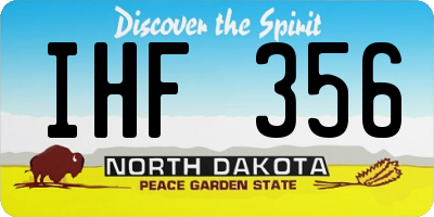 ND license plate IHF356