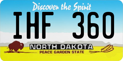 ND license plate IHF360