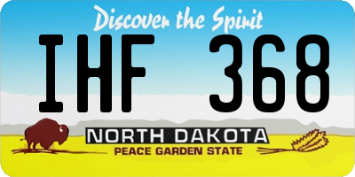 ND license plate IHF368