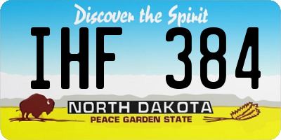 ND license plate IHF384
