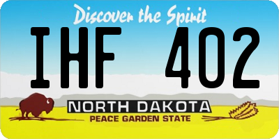 ND license plate IHF402