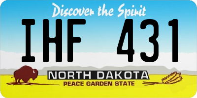 ND license plate IHF431