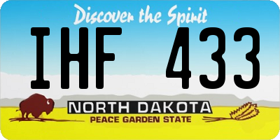 ND license plate IHF433