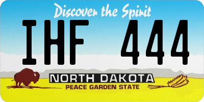 ND license plate IHF444
