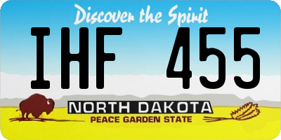 ND license plate IHF455