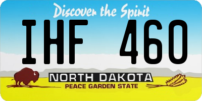 ND license plate IHF460