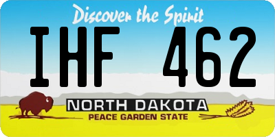 ND license plate IHF462