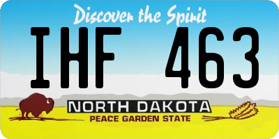 ND license plate IHF463